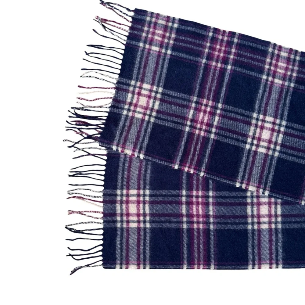 Saks Fifth Avenue 100% Cashmere Plaid Scarf
